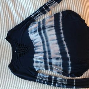 Blue and white tie dye shirt